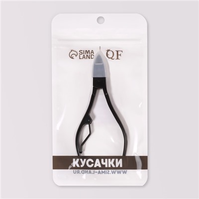 Кусачки педикюрные, с колпачком, изогнутое лезвие, 10.5 см, длина лезвия-15 мм, чёрные