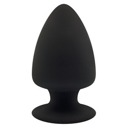 Черная анальная втулка Premium Silicone Plug M - 11 см.