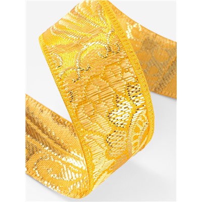 Лента декоративная «Жаккард», 25 мм, 9±0.5 м, цвет золотой