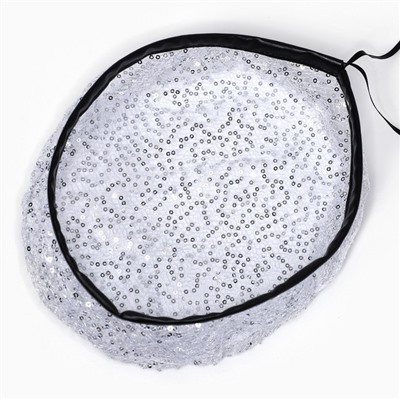 Берет прозрачный с пайетками, белый, р-р 56 см