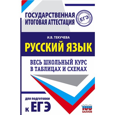 АСТ Текучева И.В. "ЕГЭ. Русский язык. Весь школьный курс в таблицах и схемах для подготовки к единому государственному экзамену"