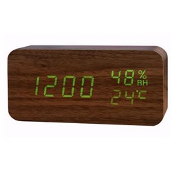 Будильник сетевой 150x70x42мм, часы 220В зел.цифры + +USB кабель