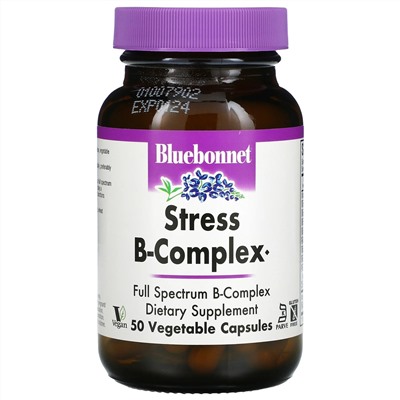 Bluebonnet Nutrition, Stress B-Complex, 50 Vegetable Capsules