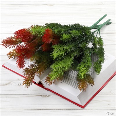 Елка ветка искусственная 42 см 7 веток / AB4192-7P /уп 2/250/1000/Новый год (Оранжевый)