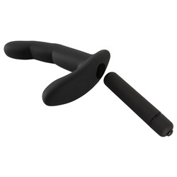 Черный вибромассажер простаты Naughty Finger Prostate Vibe - 13,8 см.