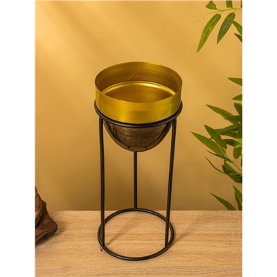 Кашпо на подставке «Золотое руно», 16.5×16.5×35.5 см, железо