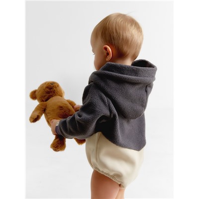 Худи - боди детское MINAKU, рост 62-68 см, графит, экрю