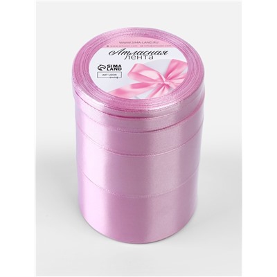 Атласная лента, набор 5 шт., 6/10/20/40/50 мм, 23±1 м, светло-сиреневая №45