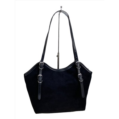 Женская сумка из искусственной замши, цвет черный