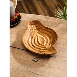 Тарелка «Древесная кора», 28×21×5 см, дерево Джати, коричневая