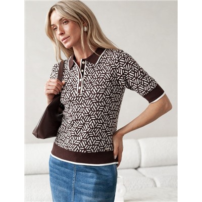 Джемпер жаккардовой вязки с кашемиром