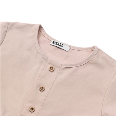 Комплект детский (футболка и шорты) MINAKU, рост 86-92 см, бежевый