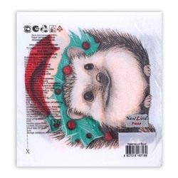 Новогодние салфетки бумажные «Новогодний ёжик» 2 слоя, 33×33 см, 20 шт.