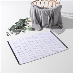Коврик махровый «Этель» Lines, 50×70 см, хлопок 100%, белая