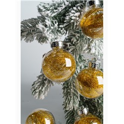 Ёлочные игрушки «Дончо», шары новогодние, d=6 см, набор 6 шт., золото прозрачный