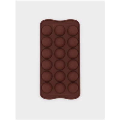 Форма для конфет и шоколада Доляна «Мячики», силикон, 21×10.5×1.5 см, 18 ячеек, коричневая