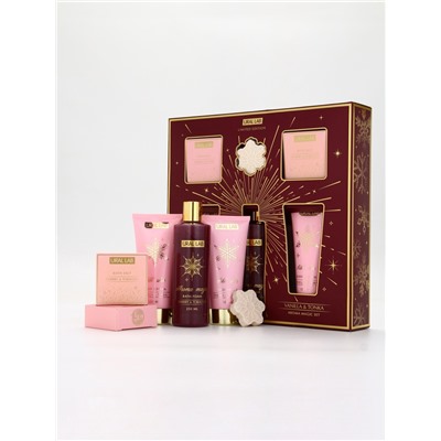 Подарочный набор новогодний, гель для душа, лосьон, пена, соль для ванны 2 шт., бомбочка, URAL LAB