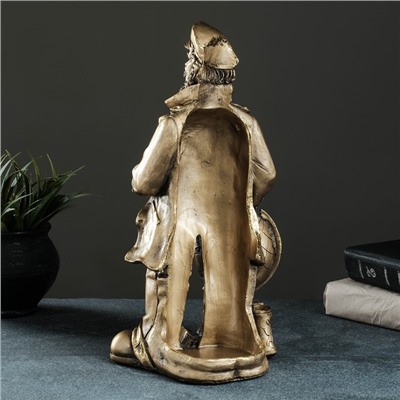 Подставка для бутылки «Капитан с глобусом», 35×22×18 см, под бронзу с позолотой