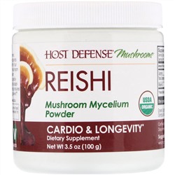 Fungi Perfecti, рейши, мицелий грибов в порошке, добавка для укрепления сердца и увеличения продолжительности жизни, 100 г (3,5 унции)