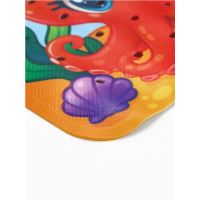 Коврик для ванной противоскользящий, на присосках «Морской мир», детский, 40×70 см