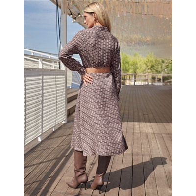 Платье на запАх из вискозы с принтом