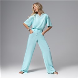 Брюки с двойным поясом, Раскованный шик (лазурные)