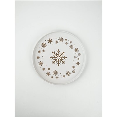 Тарелка новогодняя плоская «Снежная сказка», d=21.7 см, ручная работа