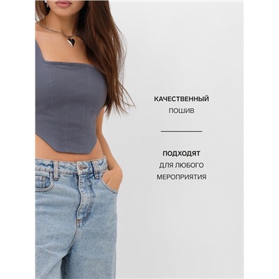 Корсет женский джинсовый MIST: Denim, размер 48, графит