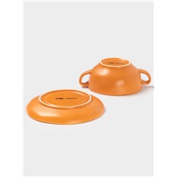 Бульонница с блюдцем Magistro Potter, 255 мл, фарфор, оранжевая