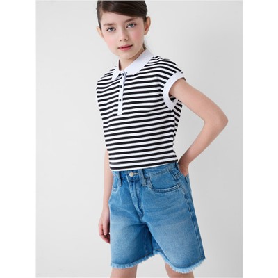 Шорты текстильные джинсовые для девочек