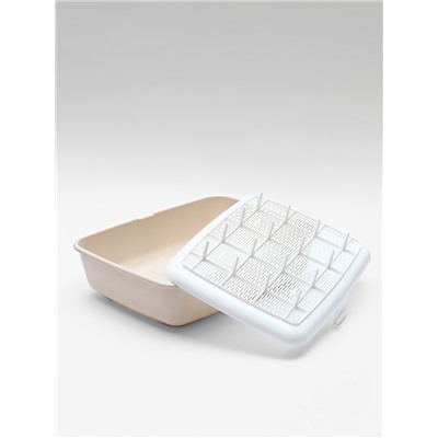 Лоток ALTA для кошек с сеткой 50×38×13.5 см, бело-бежевый