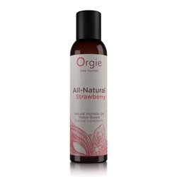 Интимный гель на водной основе All-Natural Strawberry с ароматом клубники - 150 мл.
