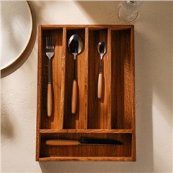 Лоток для столовых приборов SL Home, 34×25×5 см, дуб