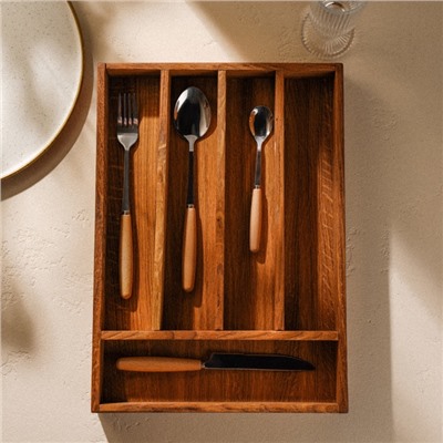 Лоток для столовых приборов SL Home, 34×25×5 см, дуб