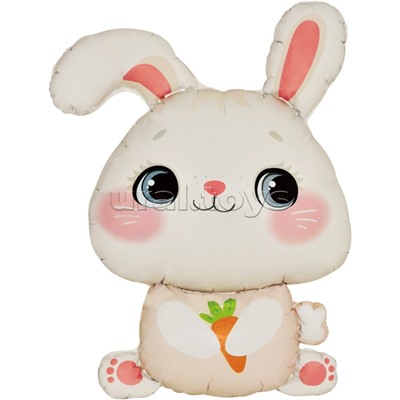 Шар (36''/91 см) Фигура, Зайка с морковкой, 1 шт. в уп.