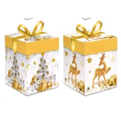 Коробка подарочная 15х15х15 см складная / 115-M /уп 12/840/Новый год