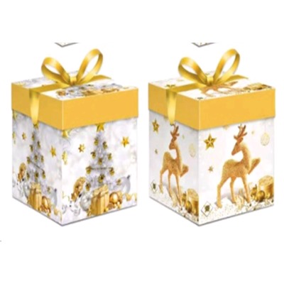 Коробка подарочная 15х15х15 см складная / 115-M /уп 12/840/Новый год