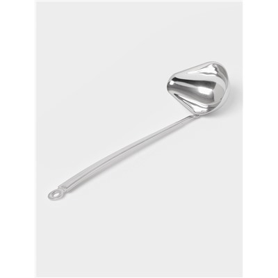 Ложка для соуса «Поварская. Профи», 75 мл, ручка 23 см, толщина 1.2 мм, цельнотянутая ручка. нержавеющая сталь, серебристая