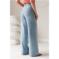 Джинсы трубы прямые с декоративной стиркой из эластичного денима VILATTE, 1230652