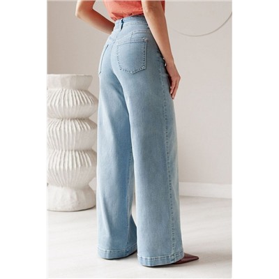 Джинсы трубы прямые с декоративной стиркой из эластичного денима VILATTE, 1230652