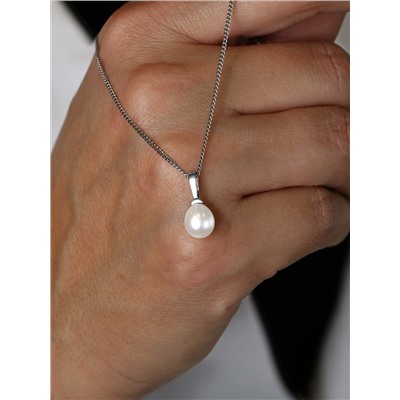 Подвеска из серебра с жемчугом родированная z3-11013