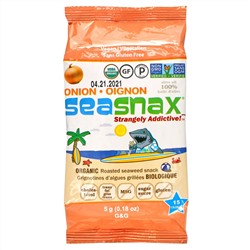 SeaSnax, Grab & Go, снеки из органических обжаренных водорослей премиального качества, со вкусом лука, 6 упаковок по 5 г (0,18 унций)