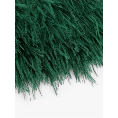 Перья страуса декоративные, на ленте, 8-10 см, 5±0.5 м, зелёные