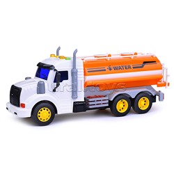 Профи, поливочный автомобиль инерционный (со светом и звуком) (оранжевый) (в коробке)