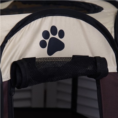 Вольер для животных, тентовый, 8 стенок, 68×45 см, коричневый