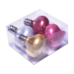 Набор новогодних украшений "Блестящий фонарик" (4шт х 10см)