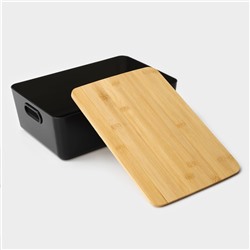 Контейнер для хранения с крышкой LaDо́m «Лаконичность», 29.5×20.3×10.5 см, цвет тёмно - серый