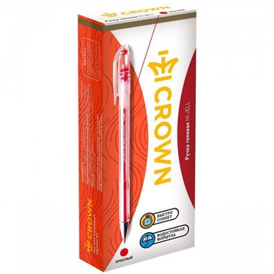 Ручка гелевая "Корона/Crown" 0.5 мм красная HJR-500B Crown