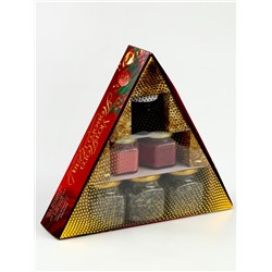 Подарочный набор новогодний «Уютного года» крем-мёд 2 шт. × 120 г, варенье 100 мл., чай 3 шт. × 25 г