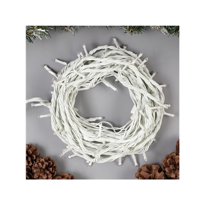 Гирлянда «Нить» 10 м, IP44, УМС, белая нить, 100 LED, свечение мульти, 220 В